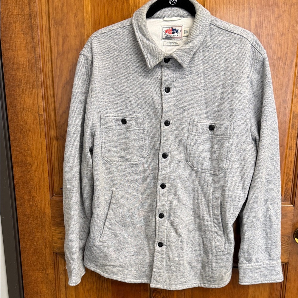 Graters Bayswater Fleece CPO Overshirt - Light Blue/ Grey Heather - Size Large
